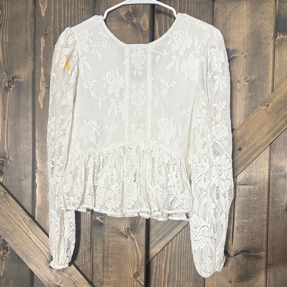 Treasure & Bond White Lace Blouse